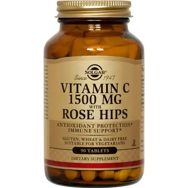 Solgar - Rose Hips - Vitamina C 1500mg con Escaramujo - 90 Tablets Solgar - Rose Hips - Vitamina C 1500mg con Escaramujo - 90 Tablets